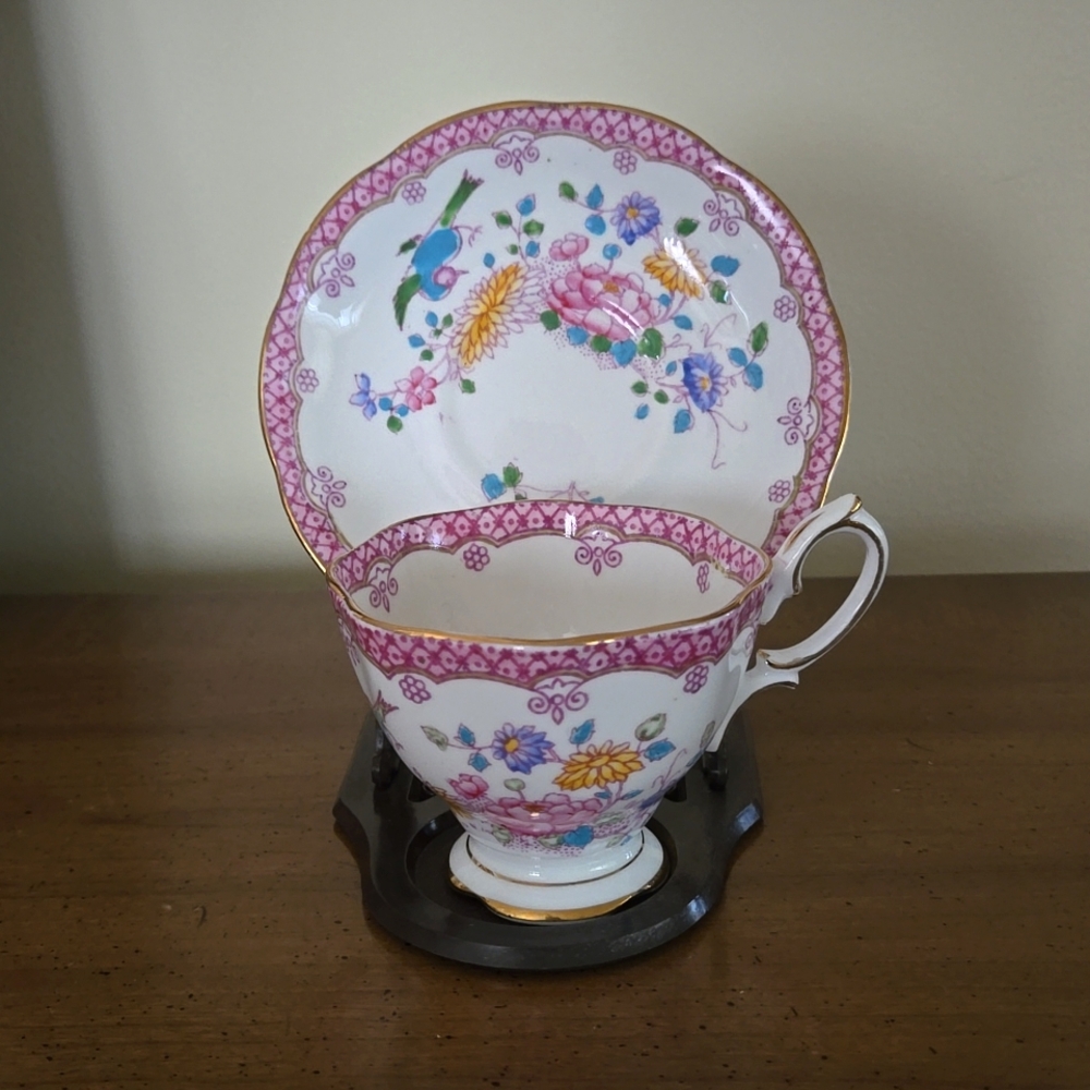 Vintage Royal Albert Bluebird Floral Tea Cup & saucer #1894